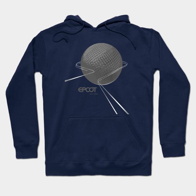 EPCOT Spaceship Earth Grayscale Simplified Shirt Design - for Front Hoodie by Blake Dumesnil Designs